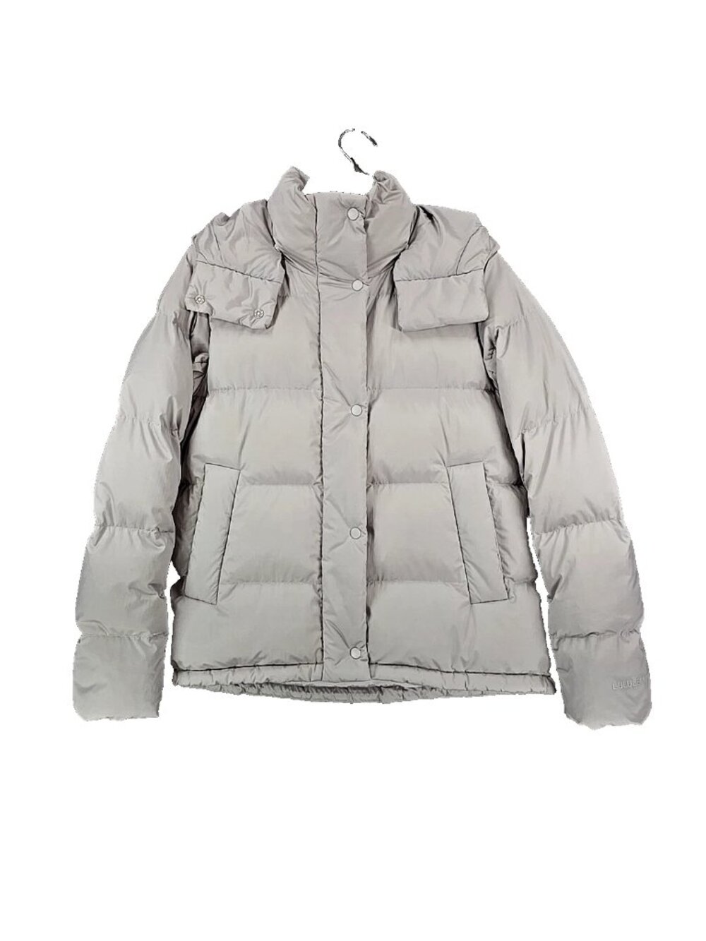 Lululemon Wunder Puff 600 Down-Fill Light Gray Cropped Jacket Women's Size 4